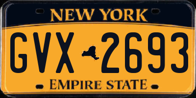 NY license plate GVX2693