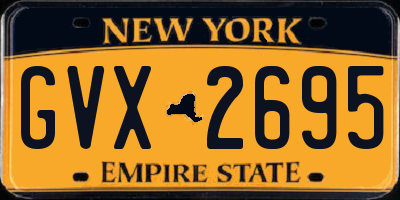 NY license plate GVX2695