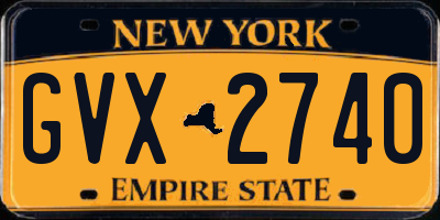 NY license plate GVX2740