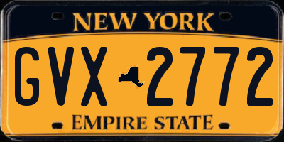 NY license plate GVX2772