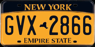 NY license plate GVX2866