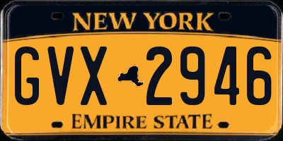 NY license plate GVX2946