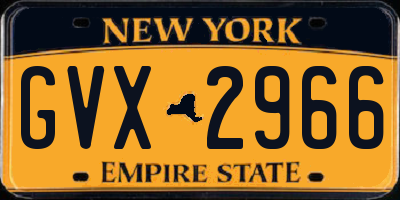 NY license plate GVX2966