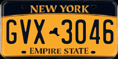 NY license plate GVX3046