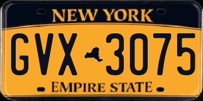 NY license plate GVX3075