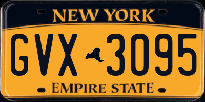 NY license plate GVX3095