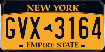 NY license plate GVX3164