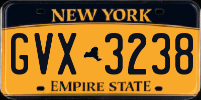 NY license plate GVX3238