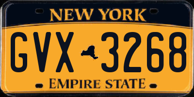 NY license plate GVX3268