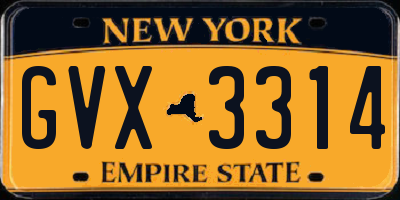 NY license plate GVX3314