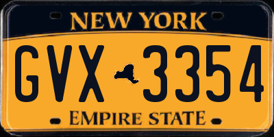 NY license plate GVX3354