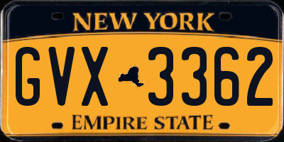 NY license plate GVX3362