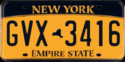 NY license plate GVX3416