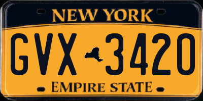 NY license plate GVX3420
