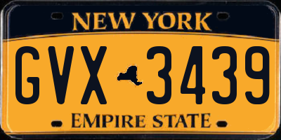 NY license plate GVX3439