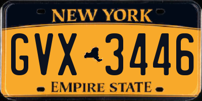 NY license plate GVX3446