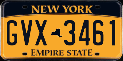 NY license plate GVX3461