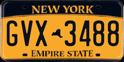 NY license plate GVX3488