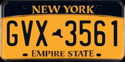 NY license plate GVX3561