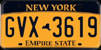 NY license plate GVX3619