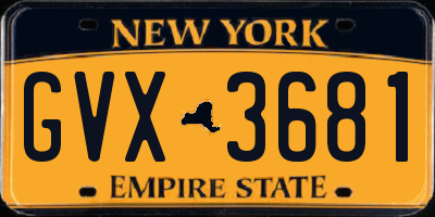 NY license plate GVX3681