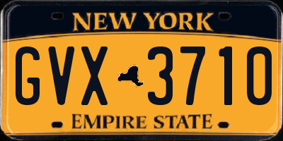 NY license plate GVX3710