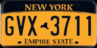 NY license plate GVX3711