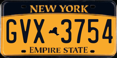 NY license plate GVX3754