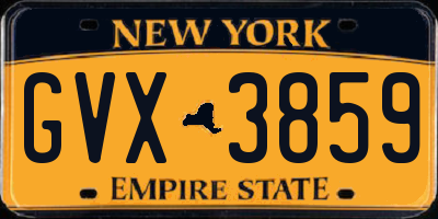 NY license plate GVX3859
