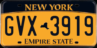 NY license plate GVX3919