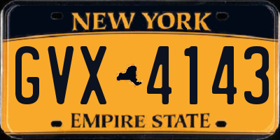 NY license plate GVX4143