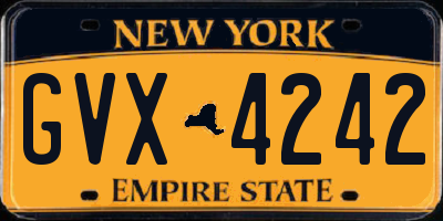 NY license plate GVX4242