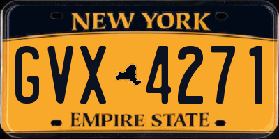 NY license plate GVX4271