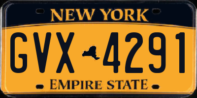 NY license plate GVX4291