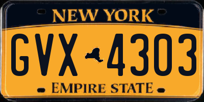NY license plate GVX4303