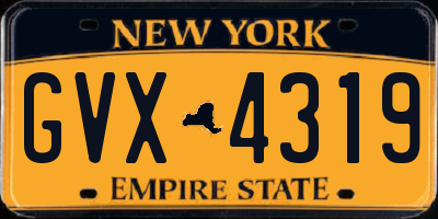 NY license plate GVX4319