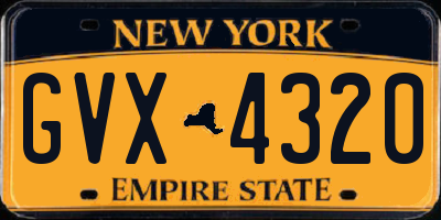 NY license plate GVX4320