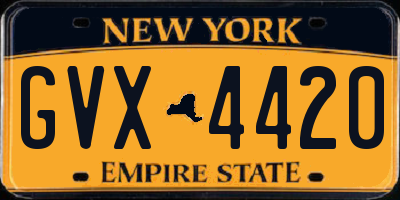 NY license plate GVX4420