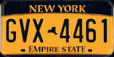 NY license plate GVX4461