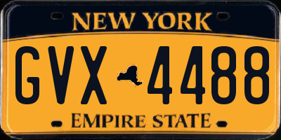 NY license plate GVX4488