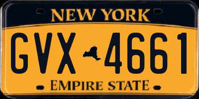 NY license plate GVX4661
