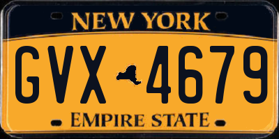 NY license plate GVX4679