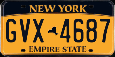 NY license plate GVX4687