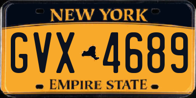 NY license plate GVX4689