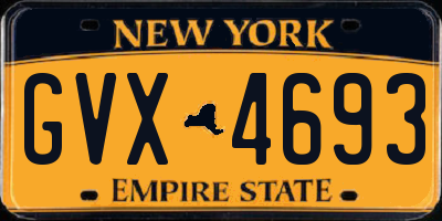 NY license plate GVX4693