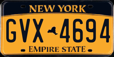 NY license plate GVX4694