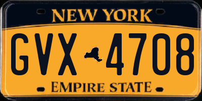NY license plate GVX4708