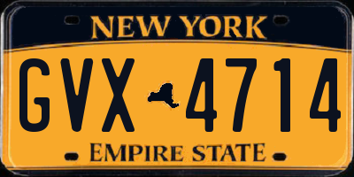 NY license plate GVX4714