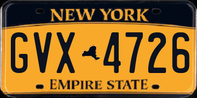 NY license plate GVX4726