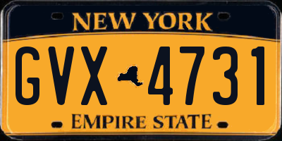 NY license plate GVX4731